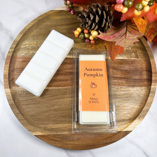 Autumn Pumpkin luxury wax melt bar handmade in the UK by Trigg Scents