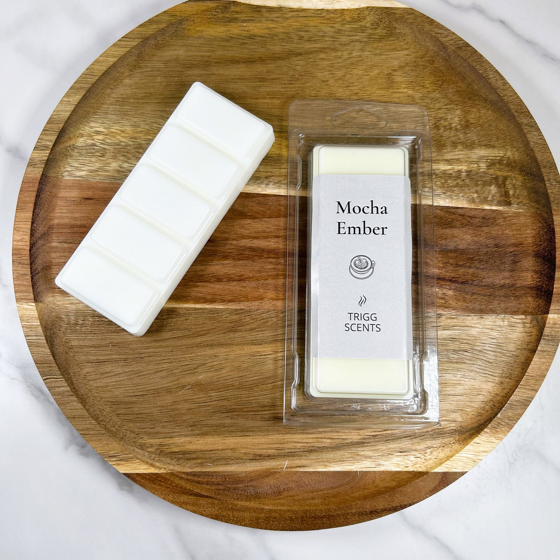 Mocha Ember luxury wax melt bar handmade in the UK by Trigg Scents