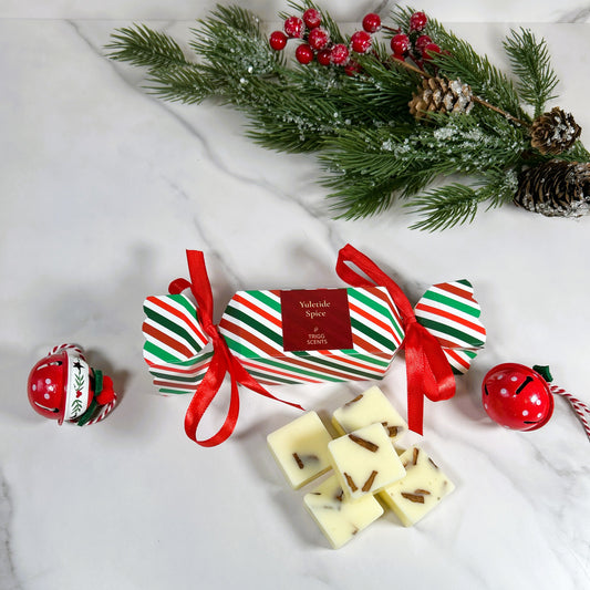 Yuletide Spice wax melt Christmas cracker gift by TRIGG SCENTS – hand-poured soy wax melts in festive packaging
